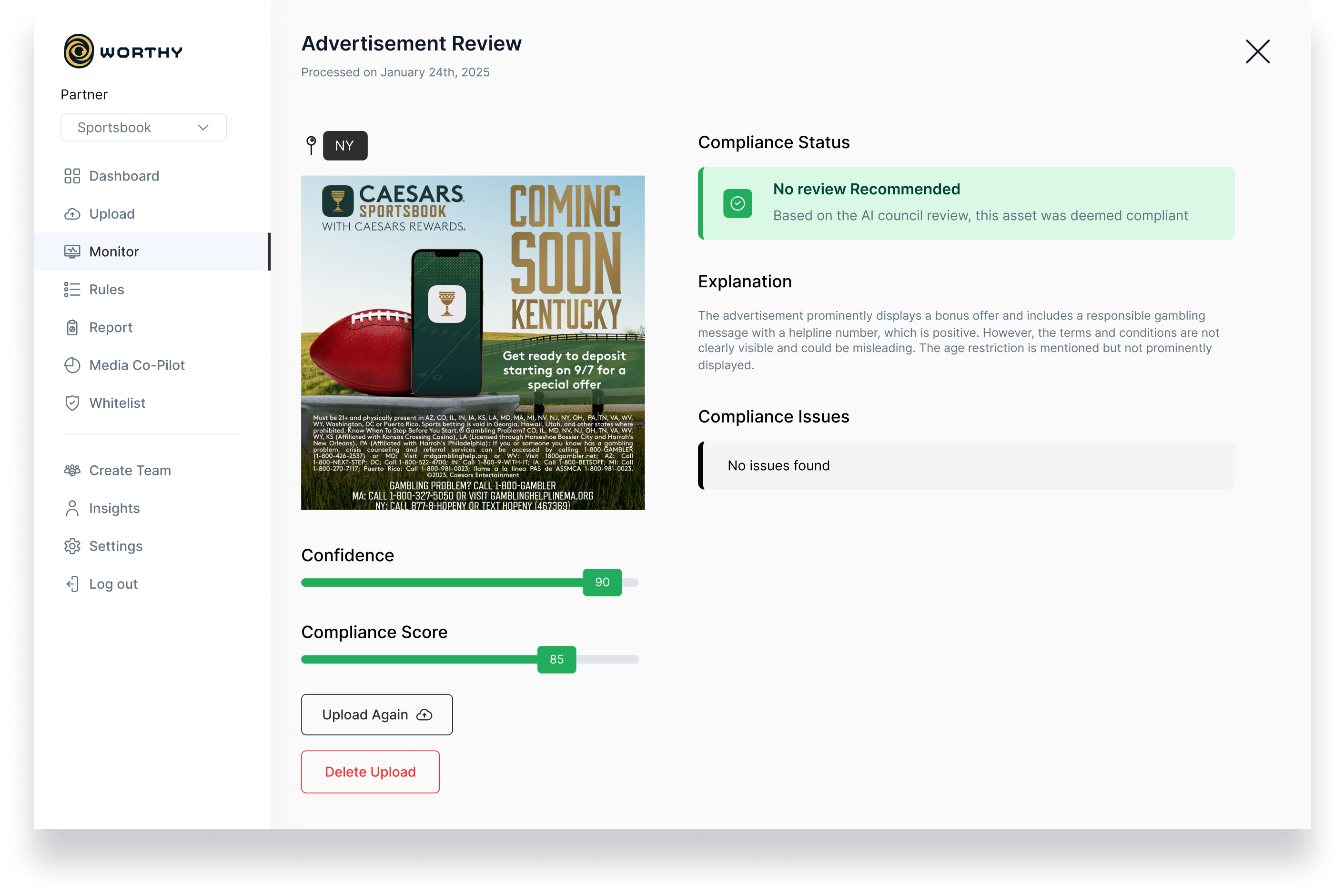 Worthy Compliance Dashboard